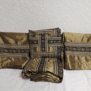 Croscill Gold Liberty Shower Curtain with Vallance